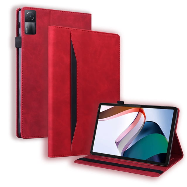 Pour Étui pour Redmi Pad 10,61 Pouces Étui de Luxe en Cuir PU à Rabat pour Tablette pour Funda Xiaomi Redmi Pad SE Étui pour Redmi Pad SE Étui Rouge-Business Redmi Pad 10,61 Pouces