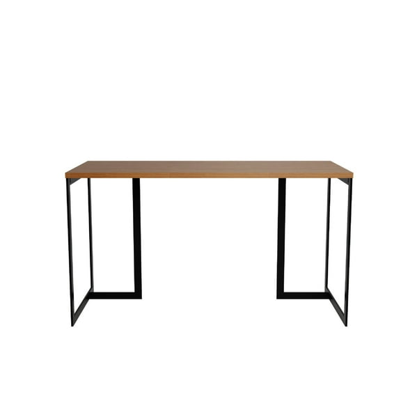 Lexington Contemporary Modern Desk with Metal Base in Maple Cream
