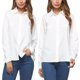 thumbnail image 2 of Blusa de manga larga con botones de señora suave para mujer Tops sueltos de camisa de M / L / XL 1XL Macarena Camisas de manga larga para mujer, 2 of 8