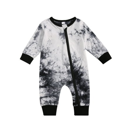 

Sunisery Newborn Baby Boy Zipper Romper Long Sleeve Crew Neck Printed One Piece Jumpsuit Gray 6-12 Months