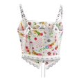 thumbnail image 4 of Top de Corsé Para Mujer Fajas Bodyshaper Control de Barriga Entrenador de Cintura Casual Ojal Erógeno Con Cordones Estampado Floral Corte de Espina de Pescado Correas Vintage Odeerbi ODB139717, 4 of 9
