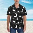 thumbnail image 4 of Daiia Crescent and Stars Hawaiian Shirt for Men Gentle Cotton Regular Short Sleeve Casual-3X-Large, 4 of 9