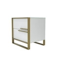 thumbnail image 3 of White Engineered Wood Night Stand with Matte Gold Frame and Linear Handles, 3 of 3