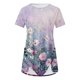 thumbnail image 5 of Blusas de Manga Corta para las Mujeres Botón Impreso Cuello Redondo Top Casual, Blusas para las Mujeres Casual, 5 of 5