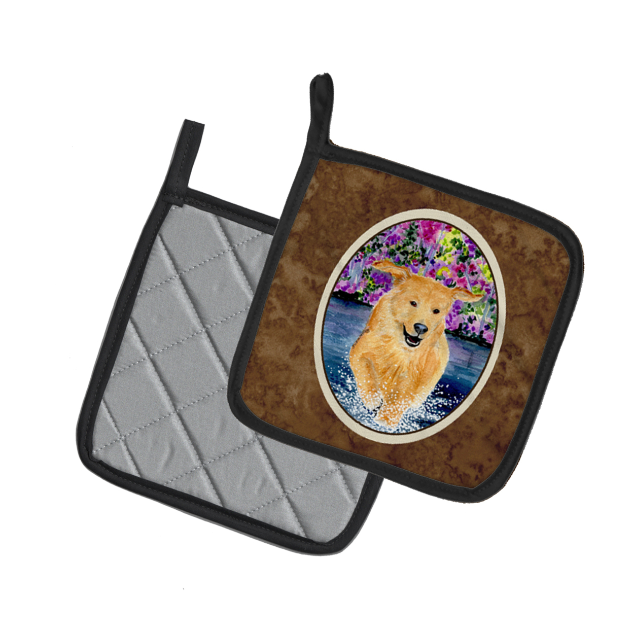 Carolines Treasures SS8627PTHD Golden Retriever Pair of Pot Holders, 7.5HX7.5W, multicolor