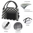 thumbnail image 6 of Kuqiui Lunch Bag for Women/Men,Waterproof Reusable Portable Lunch Tote,Lunch Box Bag.Thermal Cooler Bag Ideal for Work/Party/Travel/Picnic (3d Black and White Checkerboard Tunnel ), 6 of 8