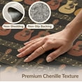 thumbnail image 6 of ODIKA 9'x12' Washable Area Rug Non-Shedding, Easy Care Guitar Vintage Sheet Note Repeat Acoustic Instrument Border Music Flowing for Master Suite, California King, Under Bed, 6 of 7