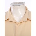thumbnail image 5 of Lejafay Men's Casual Linen Cotton Button Down Shirts Short Sleeve Cuban Guayabera Shirts Summer Beach Khaki S, 5 of 7