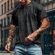 thumbnail image 2 of Manga Corta de Verano Tops de la Moda Casual de los Hombres de Color Sólido Solapa Top Camiseta Cuello Redondo, Camiseta Casual Ligera, 2 of 9