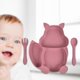 thumbnail image 3 of Divided Dinner Plate for Kids - Baby Feeding Tray with Sections for Food - Red Tableware Set, 3 of 5
