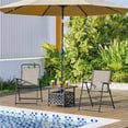 thumbnail image 4 of Yaheetech Folding Patio Dining Chairs with Armrests for Garden, Yard, Lawn, Set of 2, Brown, 4 of 8