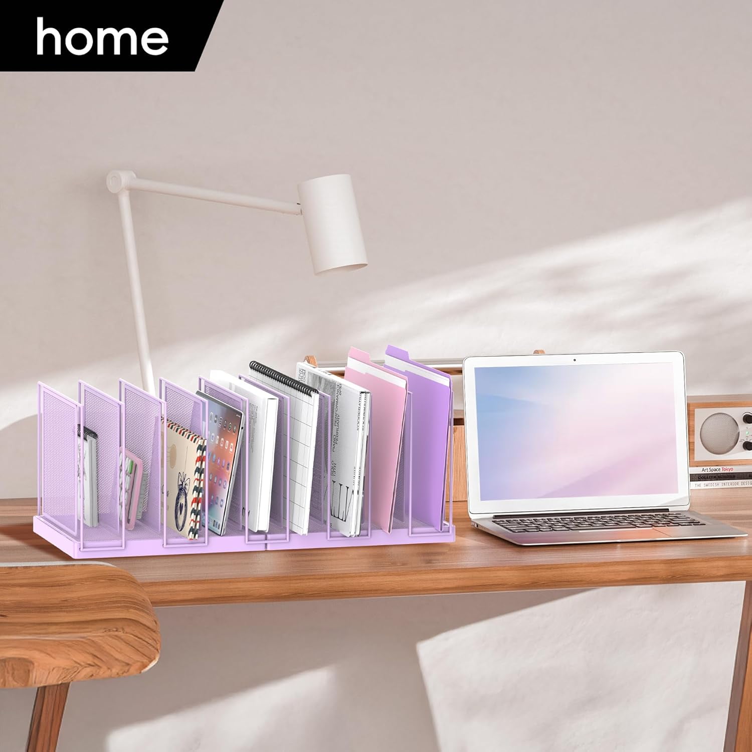 INTIGE Desktop File Sorter, Vertical File Folder, Mail Sorter Organizer, Metal Desktop Paper Folder Organizer