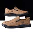 thumbnail image 6 of Men's Casual Lace Up Leather Shoes Comfortable Flat Sole Everyday Walking Sneakers For Outdoor And Daily Wear Shoes For Men Sneakers, 6 of 8