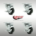 thumbnail image 2 of 3 Inch SS Thermoplastic Rubber Swivel Top Plate Caster Set with Brake SCC, 2 of 2