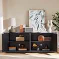 thumbnail image 2 of Hassch 64" Buffet Sideboard with 4 Doors, Modern Credenza with Adjustable Shelves, Coffee Bar Cabinet, Console Table for Entryway, Kitchen, Dining Room, Living Room, Black, 2 of 8