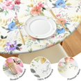 thumbnail image 4 of Pioneer Flower Floral Print Pattern Round Fitted Tablecloth with Elastic Edge,Dining Table Cover Waterproof,Outdoor Round Tablecloth for Camping,Dining,Indoor and Outdoor, 4 of 7