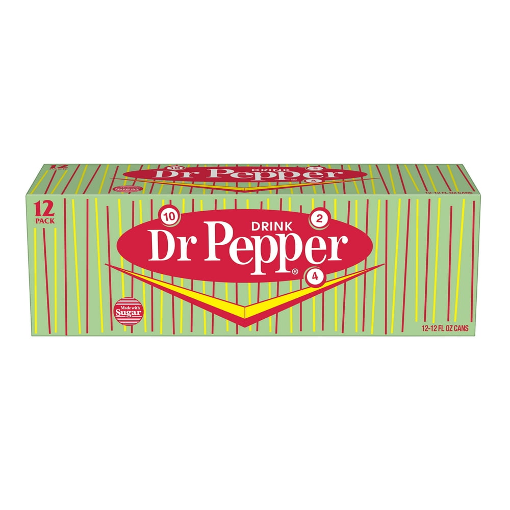 Dr Pepper Made with Sugar Soda, 12 Fl. Oz., 12 Count - Walmart.com