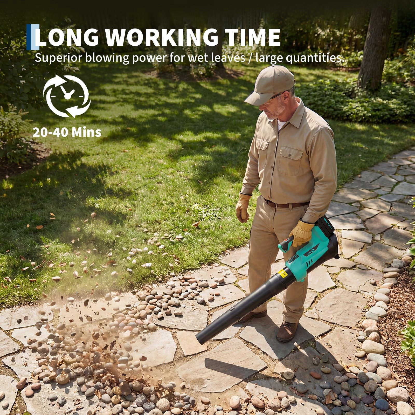 Cordless String Trimmer & Leaf Blower Combo 20V – 12" Auto Feed Weed Wacker with 550 CFM Airflow – 4×2.0Ah Batteries & Fast Chargers