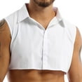 thumbnail image 4 of LiiYii Men's Simple Solid Color Dickey Fake Collar Detachable Shirt Dickey Collar Half Shirts False Collars White 39, 4 of 9