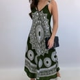 thumbnail image 2 of IROINNID Sundress For Women Fashion Casual Totem Printed Sling One-piece Dress V-Neck Full-Length Dress, 2 of 5