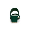 thumbnail image 2 of BLISSFUL STEP Women's Shoes Dual Straps Mid Chunky Heel Slide Sandals Green 6, 2 of 8