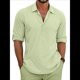 thumbnail image 1 of Camisas Clásicas de para Hombre, de Larga, con Solapa y Botones, Informales, para Playa y Verano. Verde L, 1 of 4
