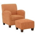 thumbnail image 1 of Aiden Chair & Ottoman Herringbone Orange Fabric with Medium Espresso Legs, 1 of 7