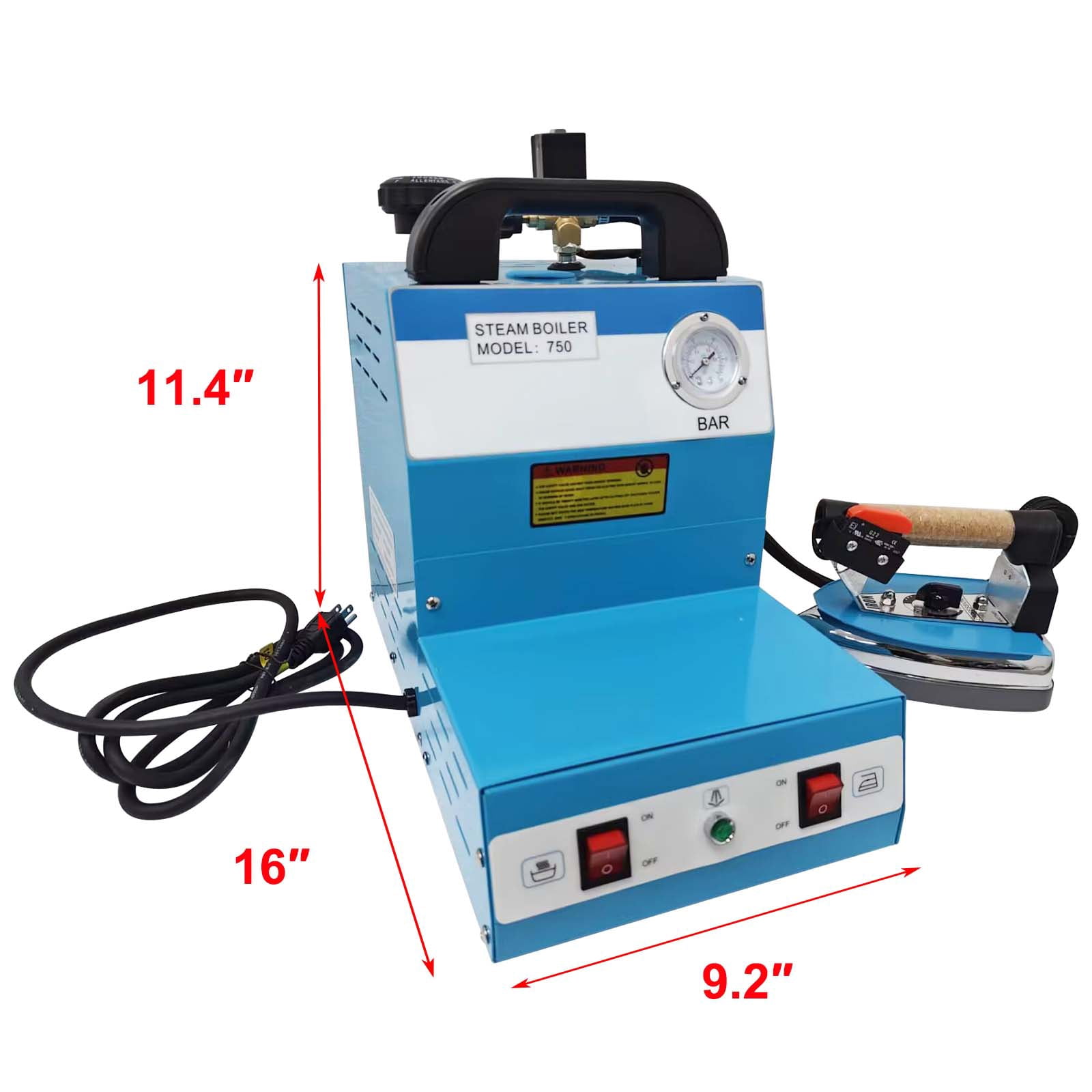 Industrial Steam Iron Curtain Electric Iron Boiler Hang Type Ironing Machine with 4L Water Tank