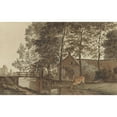 thumbnail image 2 of Hendrik Abraham Klinkhamer 24x17 Black Ornate Framed Double Matted Museum Art Print Titled: Farm with Drinking Cow on the Biltstraat in Utrecht (1856 - 1858), 2 of 5