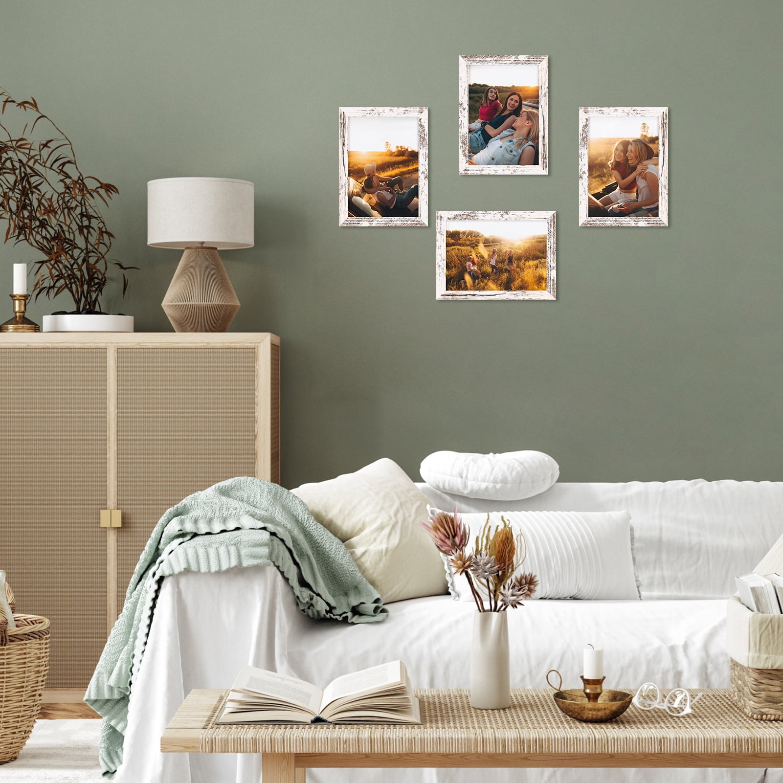 Calenzana 5 in x 7 in White Distressed Picture Frame 18 Pack
