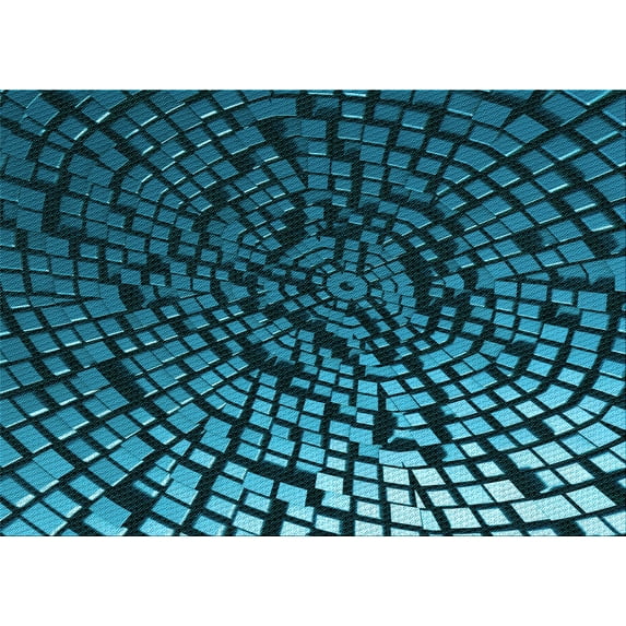 Ahgly Company Machine Washable Indoor Rectangle Transitional Dark Turquoise Green Area Rugs, 8' x 12'