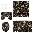 thumbnail image 2 of Grinch Christmas Decorations Grinch Decor the Grinch Christmas Snowman Print Toilet Bathroom Mat And Shower Curtain Four-Piece Set, 2 of 6