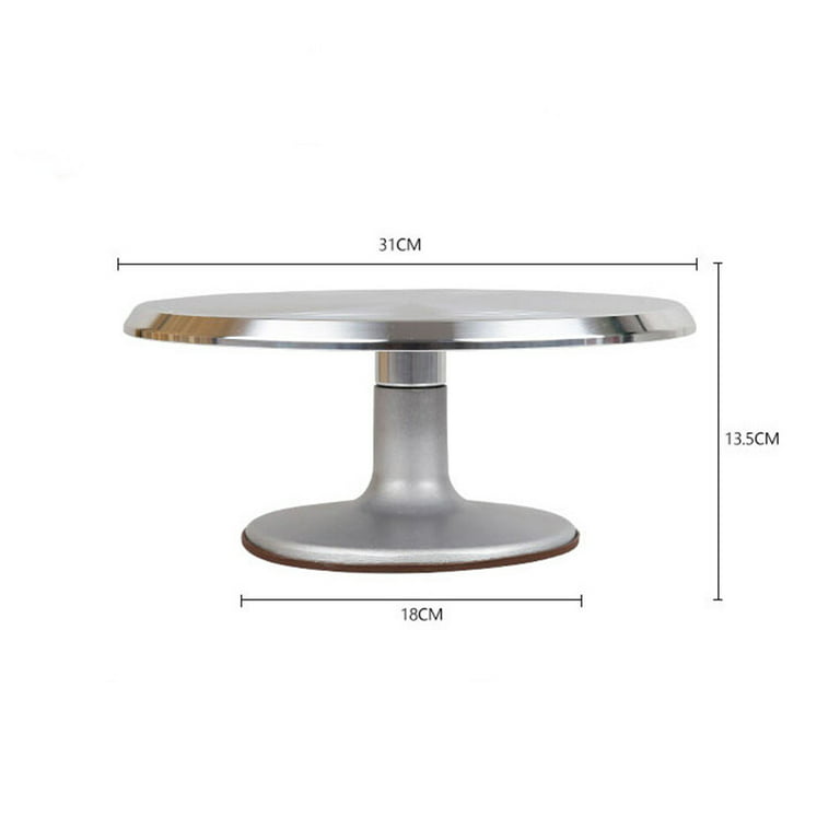 Puroma Aluminium Alloy Rotating Cake Turntable 12'' Revolving Cake Stand with Non-Slipping Silicone Bottom, Ideal Cake Decorating Supply for Cake