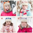 thumbnail image 2 of 1Pcs  Kids Trapper Hat for Girls Boy Windproof Kids Warm Hat Fur-Lined Earflap Hat with Mask for Cold Snow Weather【 Light Purple 】, 2 of 6