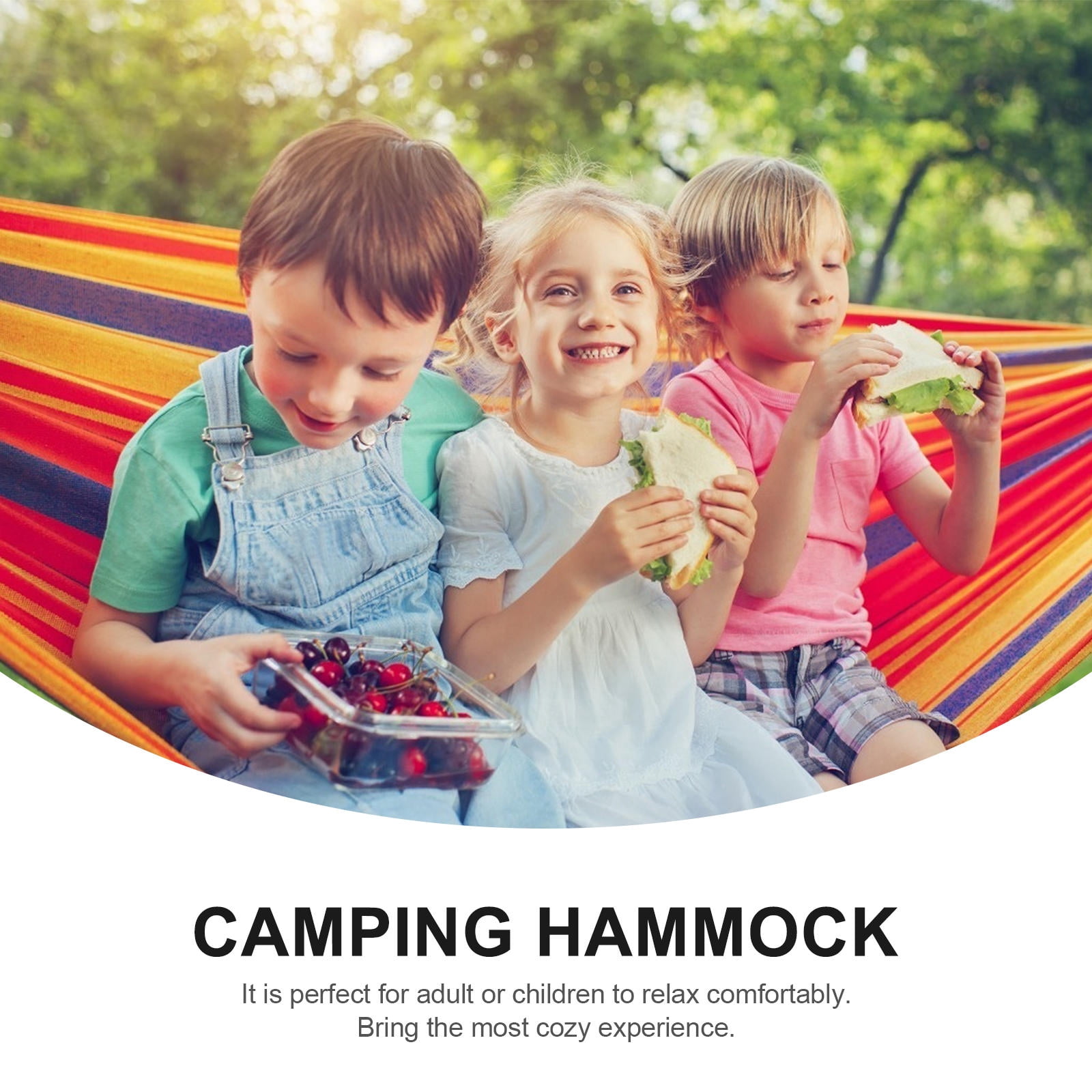 HONMEET Red Canvas Camping Hammock 85x61 Inches Lightweight Portable Outdoor Travel Hiking Gear with Carry Bag