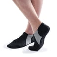 thumbnail image 2 of NuFoot Booties Men's Shoes, Best Foldable & Flexible Footwear, Fold and Go Travel Shoes, Yoga Socks, Indoor Shoes, Slippers, Black and Gray Stripe, Extra Large, 2 of 2