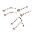 thumbnail image 5 of 6Pcs Corkscrew Nose Rings Piercing Jewelry Nose Studs for Men Family Friends Rose Gold, 5 of 9