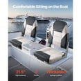 thumbnail image 2 of High Backrest Folding Fishing Boat Seat with Thickened Sponge Cushion Waterproof PVC Leather Aluminum Alloy Hinges Flip Up Design for Boats Yachts Ships Black Grey, 2 of 7