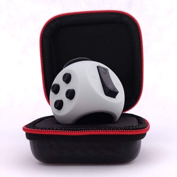PILPOC theFube Fidget Cube - 6 Sided Fidget Toys for Adults and Kids with Carry Case (Midnight-Emerald)
