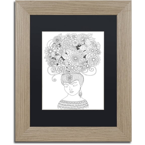 Trademark Fine Art "Big Beautiful Blossoms 18" Canvas Art by Hello Angel, Black Matte, Birch Frame