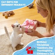 Interactive Cat Toys for Indoor，[Newly Upgraded] Rechargeable Touch Activated Hide and Seek Kitten Toys With Moving Concealed Feathers & Mouse Squeaky.(Blue)