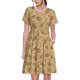 thumbnail image 1 of Balery Brown Flowers Vestidos sueltos de manga corta para mujer, vestidos de verano 2025, vestidos casuales de corte A con vuelo., 1 of 6