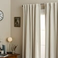 thumbnail image 4 of TOWN & COUNTRY LUXE Davos Solid Linen Texture Indoor Curtains, 100% Blackout with Energy Efficient Lining, Back Tab/Rod Pocket Top, 2-Pack Set, Natural Linen, 50"x96", 4 of 12