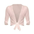 thumbnail image 5 of Sheer Poncho Shrug! Comdrip Women Front Short Sleeve Three Quarter Sleeve Cardigan Sheer Shrugs for Evening Dresses Rose Gold XL, 5 of 5