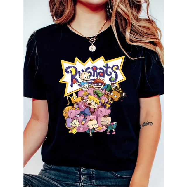 RusRatS T-Shirt Graphique Personnage de Dessin Animé pour Adultes - Tissu en Coton Décontracté, Extensible Moyen, Col Rond, Collection d'Été
