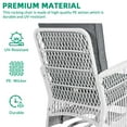 thumbnail image 4 of VIVIJASON 3-Piece Outdoor Conversation Bistro Set, Patio Swivel Glider Rocking Chairs Rattan Furniture Sets w/ 2 White Rattan Chairs, Glass Top Side Table for Porch Backyard, Grey Cushions, 4 of 8