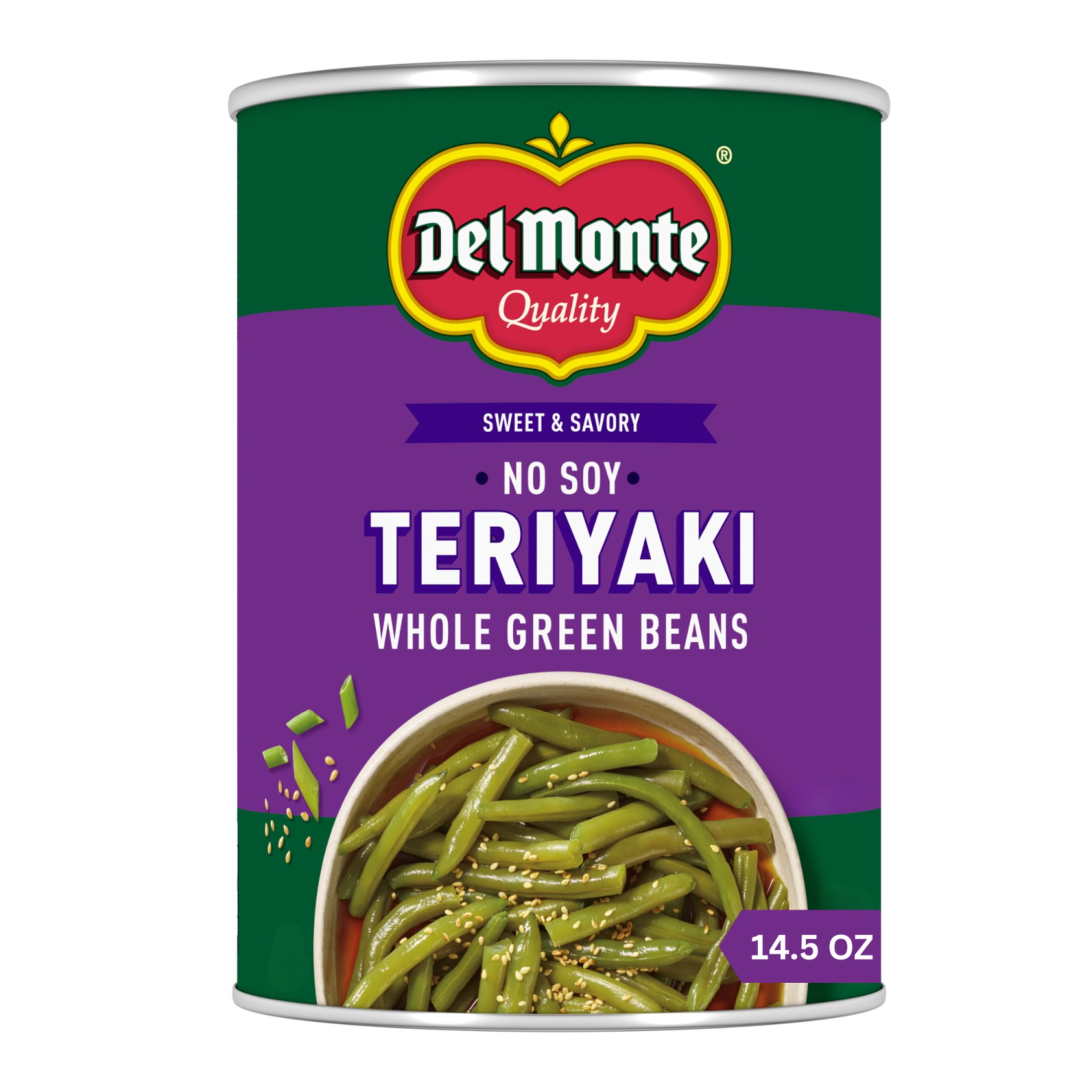 (12 pack) Del Monte® No Soy Teriyaki Whole Green Beans, 14.5 oz. Can