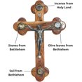 thumbnail image 4 of Genuine Holy Land Olive Wood Cross Home & Room - Hand-Carved 9" Crucifix with Bethlehem Stones, Soil, Incense - Unique Christian Home & Wall, 4 of 8