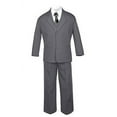 thumbnail image 6 of Boys Baby Toddler Kid Teen Formal Wedding Dark Grey Tuxedo Suits Artsy Tie S-20, 6 of 7