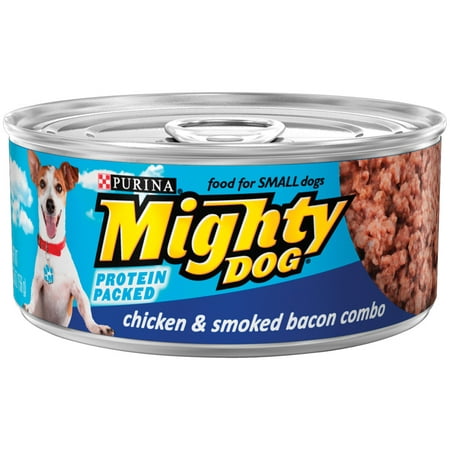 Purina Mighty Dog Chicken & Smoked Bacon Combo Wet Dog Food - 5.5 oz. Pull-Top (Best Temp To Smoke Chicken)